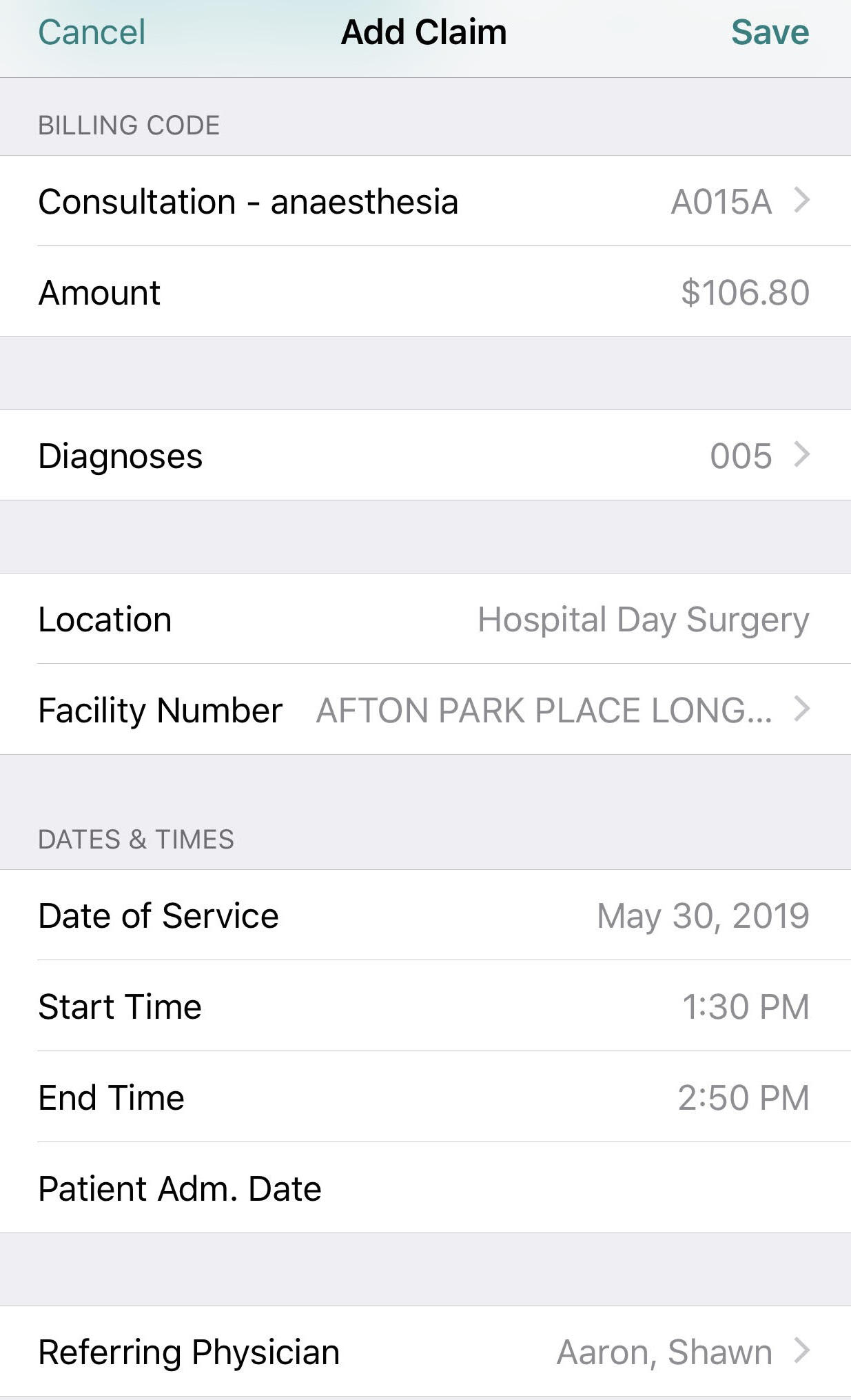 Fee-For-Service App Example | Dr.Bill